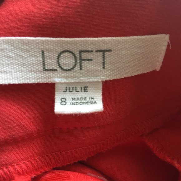 Ann Taylor Loft The Riviera Pant "Julie" Dark Red Crop Straight Leg Size 8 - Picture 4 of 5